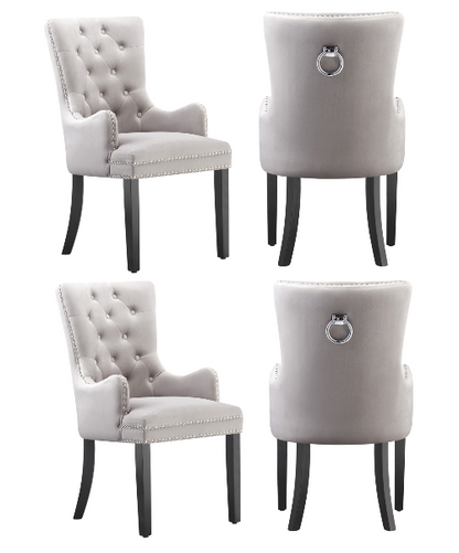 Windsor LUX Knocker Back Velvet Dining Chair w/ Armrests PN Home