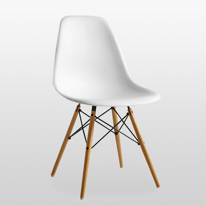 Halo Dining Table and Ghost Chair Set for 4 - Eiffel Plastic Chairs and a Rectangle Dining Table PN Home