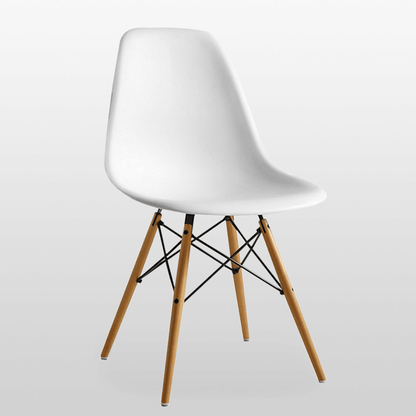 Halo Dining Table and Ghost Chair Set for 4 - Eiffel Plastic Chairs and a Rectangle Dining Table PN Home