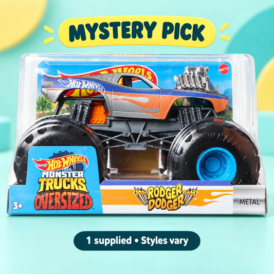 Hot Wheels Monster Trucks 1:24 - Mystery Pick shown in full on a pale teal studio background