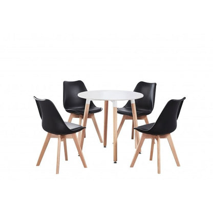Jamie Halo Round Dining Table Set with 4 Chairs PN Home