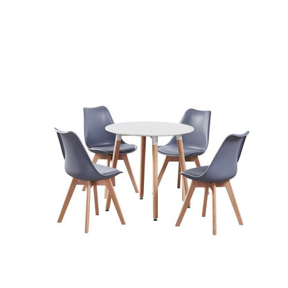 Jamie Halo Round Dining Table Set with 4 Chairs PN Home