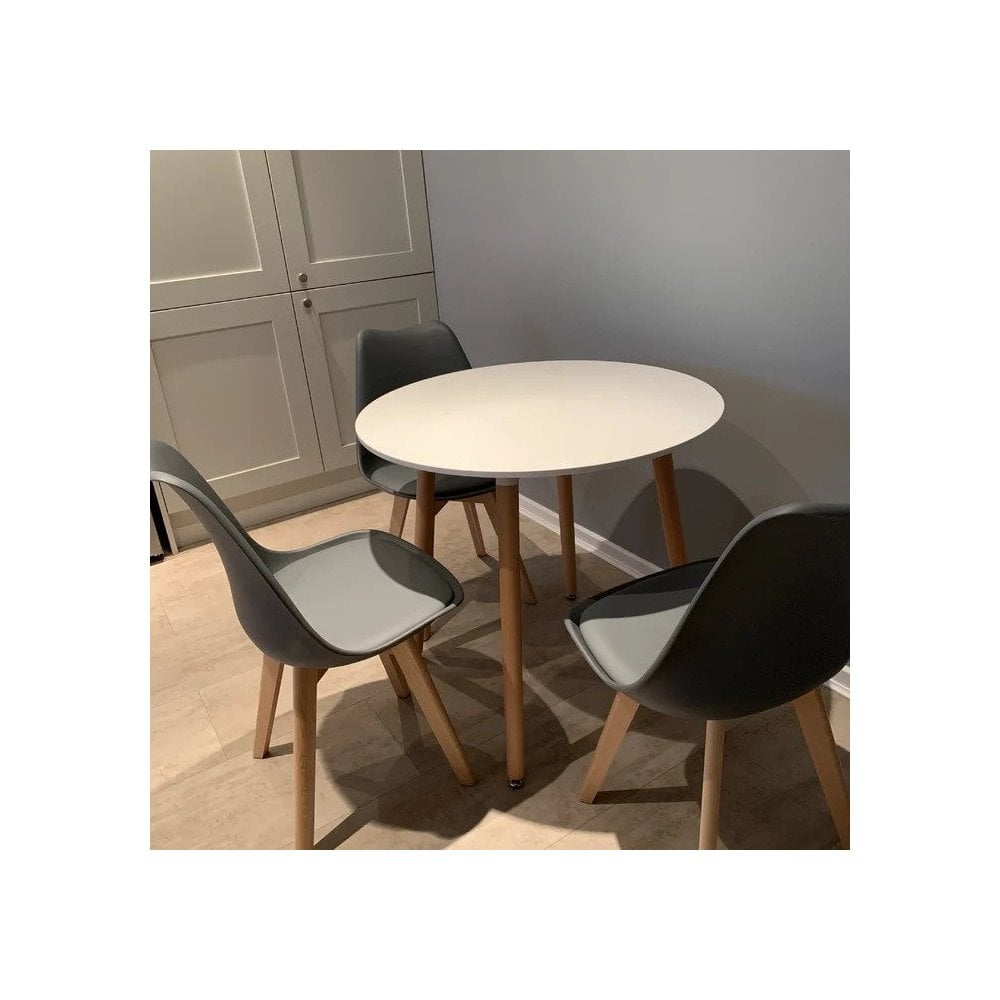 Jamie Halo Round Dining Table Set with 4 Chairs PN Home