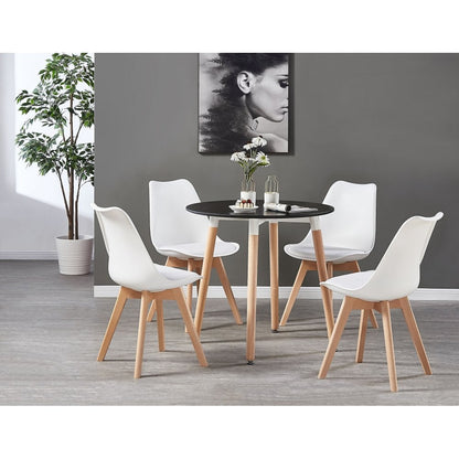 Jamie Halo Round Dining Table Set with 4 Chairs PN Home