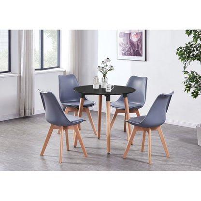 Jamie Halo Round Dining Table Set with 4 Chairs PN Home