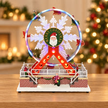 LED Merry Christmas Ferris wheel  Polyresin Indoor Decoration  L.15.5cm W.27.5cm H.31cm – full product in a festive home setting