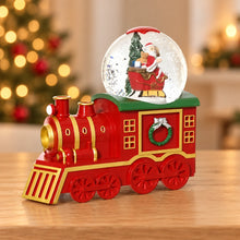 LED Water Spinner Snow Globe Plastic Santa Train Indoor Christmas Decoration  L.10.5cm W.21.2cm H.18.5cm – full product in a festive home setting