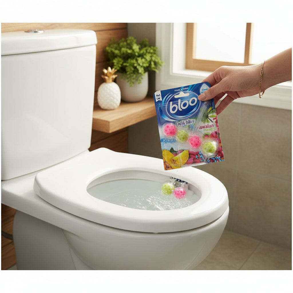 Bloo Toilet Block 50g Coastal Waters Hawaiian Pineapple Scent Freshens Your Bathroom with Long Lasting Fragrance