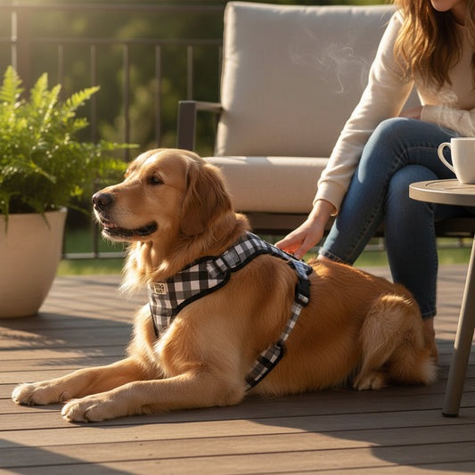 Comfy-Wear Adjustable Dog Harness -  Check Me Out - Large - Neck 44-56cm / Chest 54-78cm