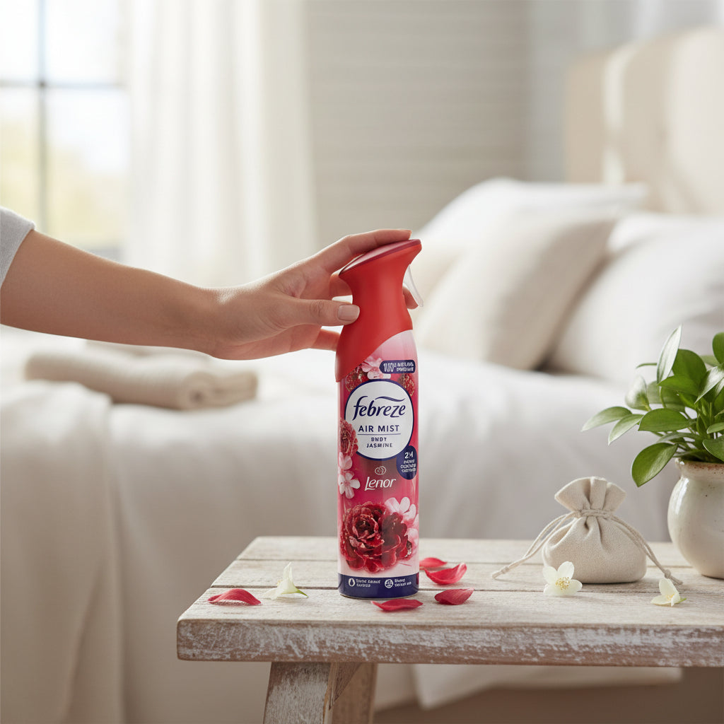 Febreze Air Freshener Spray 185ml Ruby Jasmine Odour Clear Technology Freshen Home Non Flammable
