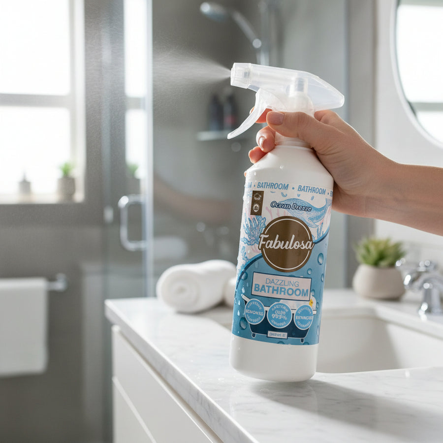 Fabulosa 500ml Task Specific Bathroom Cleaner Spray Ocean Breeze Scent For Surfaces And Fixtures