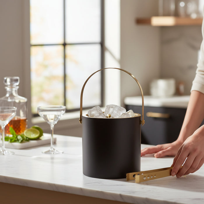 Mixology Black And Gold Finish Ice Bucket