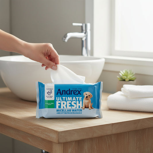 Andrex Ultimate Fresh Wipes With Micellar Water 36 Count Gentle Cleansing Wipes For Face And Hands