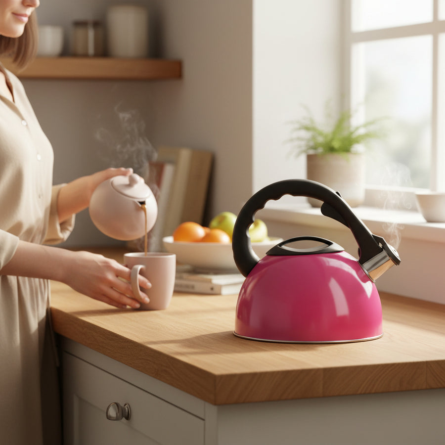 Hot Pink 2500ml Whistling Kettle