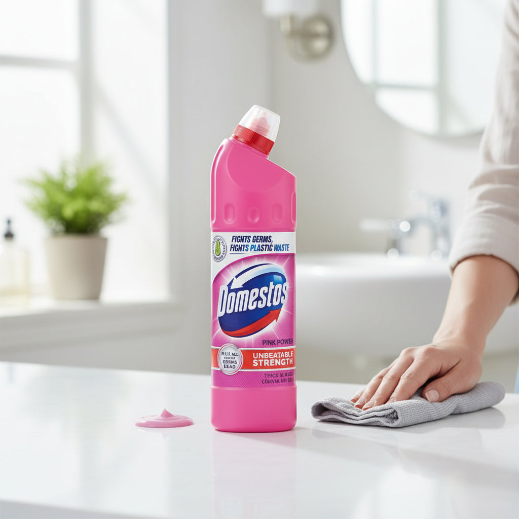 Domestos Bleach 750ml Pink Power Thick Bleach Disinfects Surfaces And Toilets For A Fresh Clean Home
