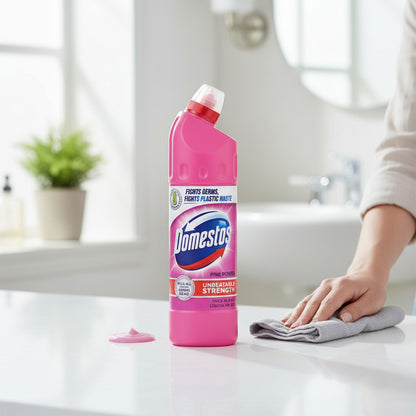 Domestos Bleach 750ml Pink Power Thick Bleach Disinfects Surfaces And Toilets For A Fresh Clean Home