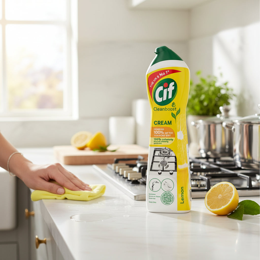 Cif Lemon Cream Cleaner 500ml Multipurpose Cleaning Cream For All Surfaces With Fresh Citrus Scent