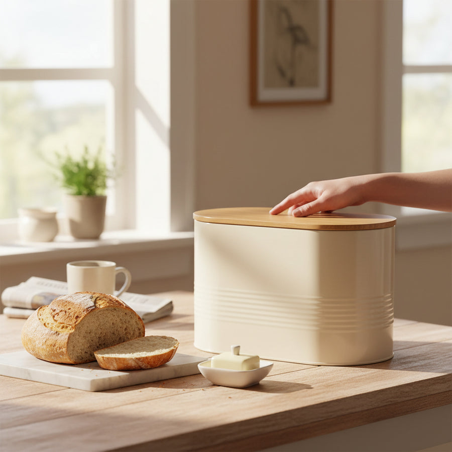 Alton Cream Modern Bread Bin H21 x D18 x W34
