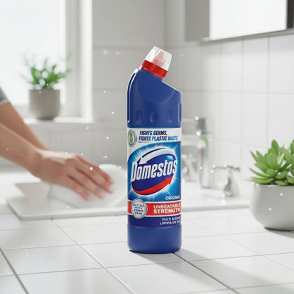 Domestos Original Thick Bleach 750ml Disinfects Surfaces Kills Bacteria And Viruses Toilet And Home Cleaner