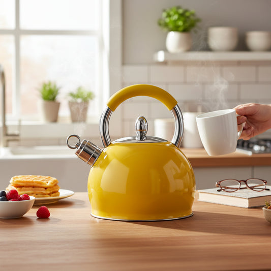 Zion Yellow 2400ml Whistling Kettle