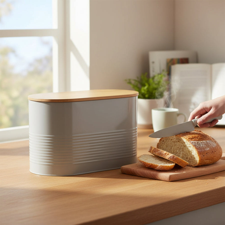 Alton Grey Modern Bread Bin H21 x D18 x W34