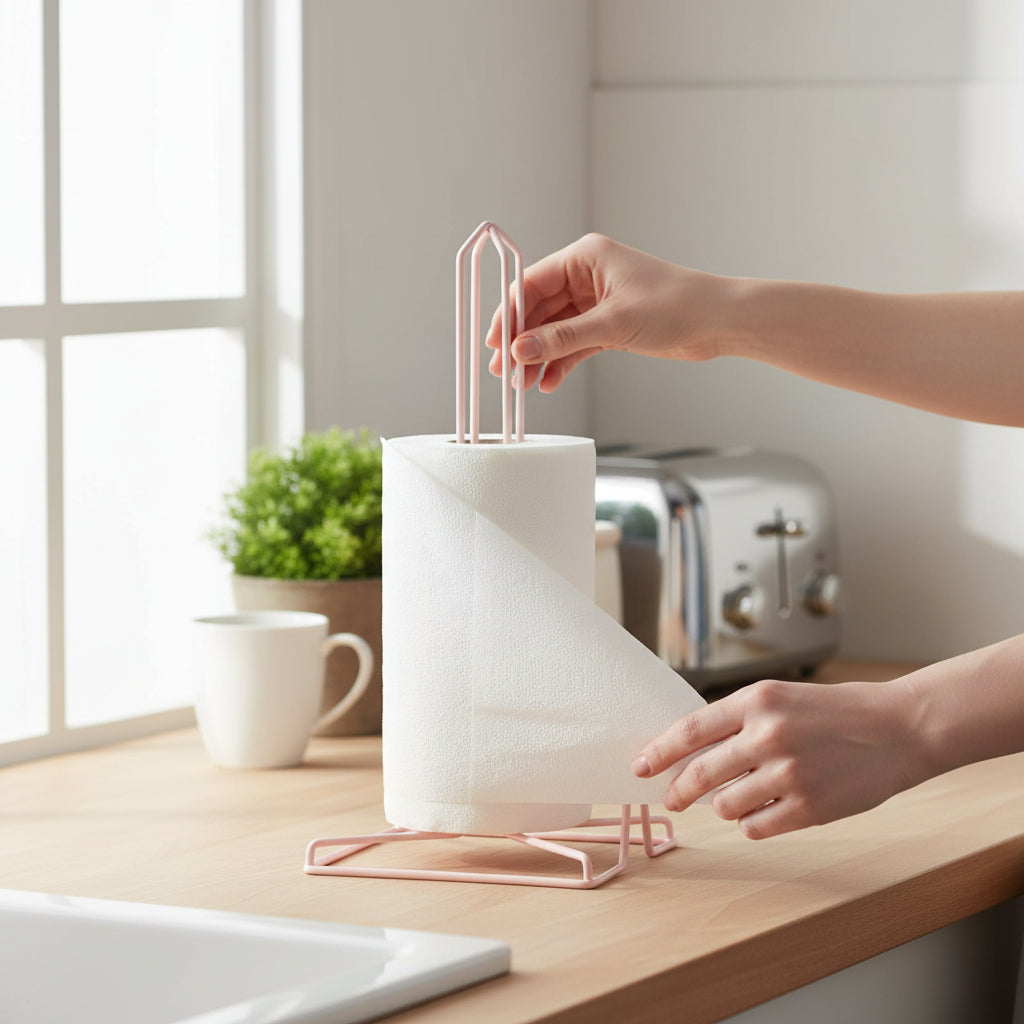 Vertex Pink Finish Kitchen Roll Holder