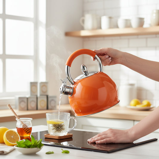Zion Orange 2400ml Whistling Kettle