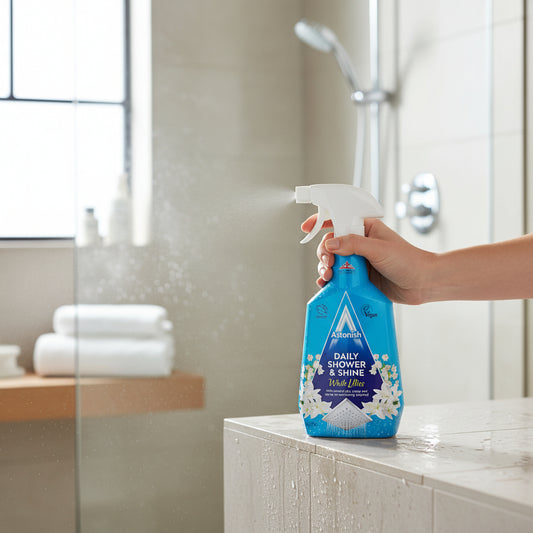 Astonish Trigger Spray 750ml Daily Shower Shine Bathroom Cleaner For Glass Tiles Sinks And Surfaces