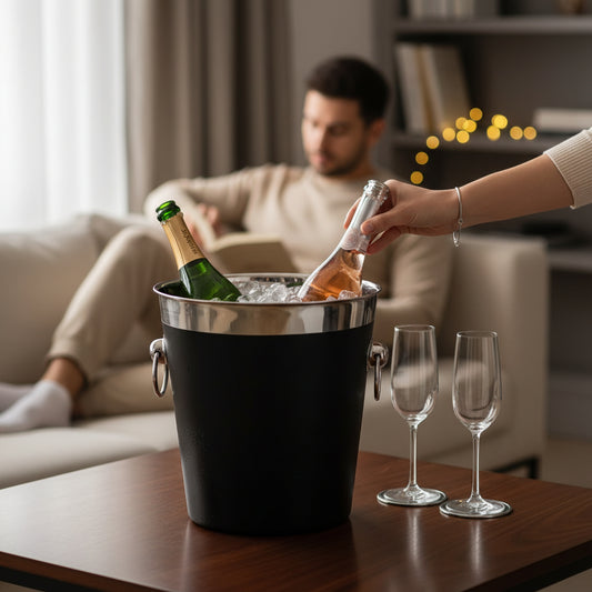 Black Enamel Champagne Bucket