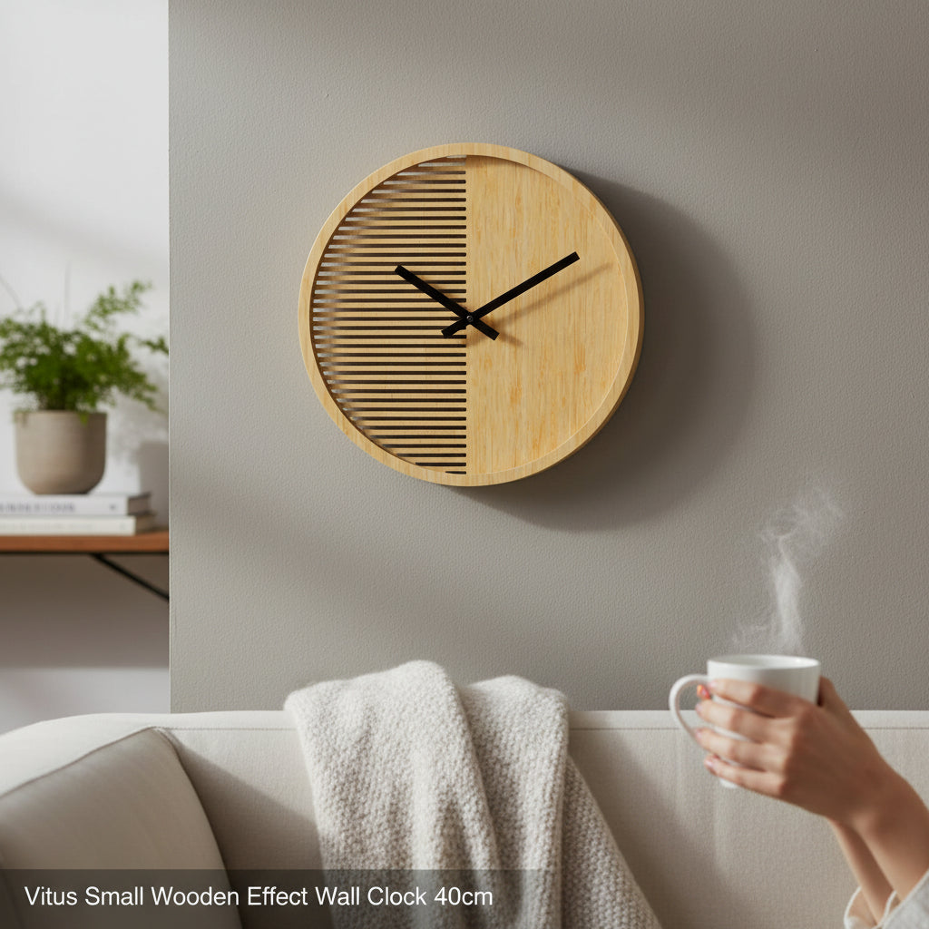 Vitus Small Wooden Effect Wall Clock 40cm