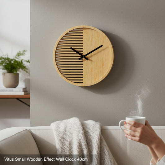 Vitus Small Wooden Effect Wall Clock 40cm
