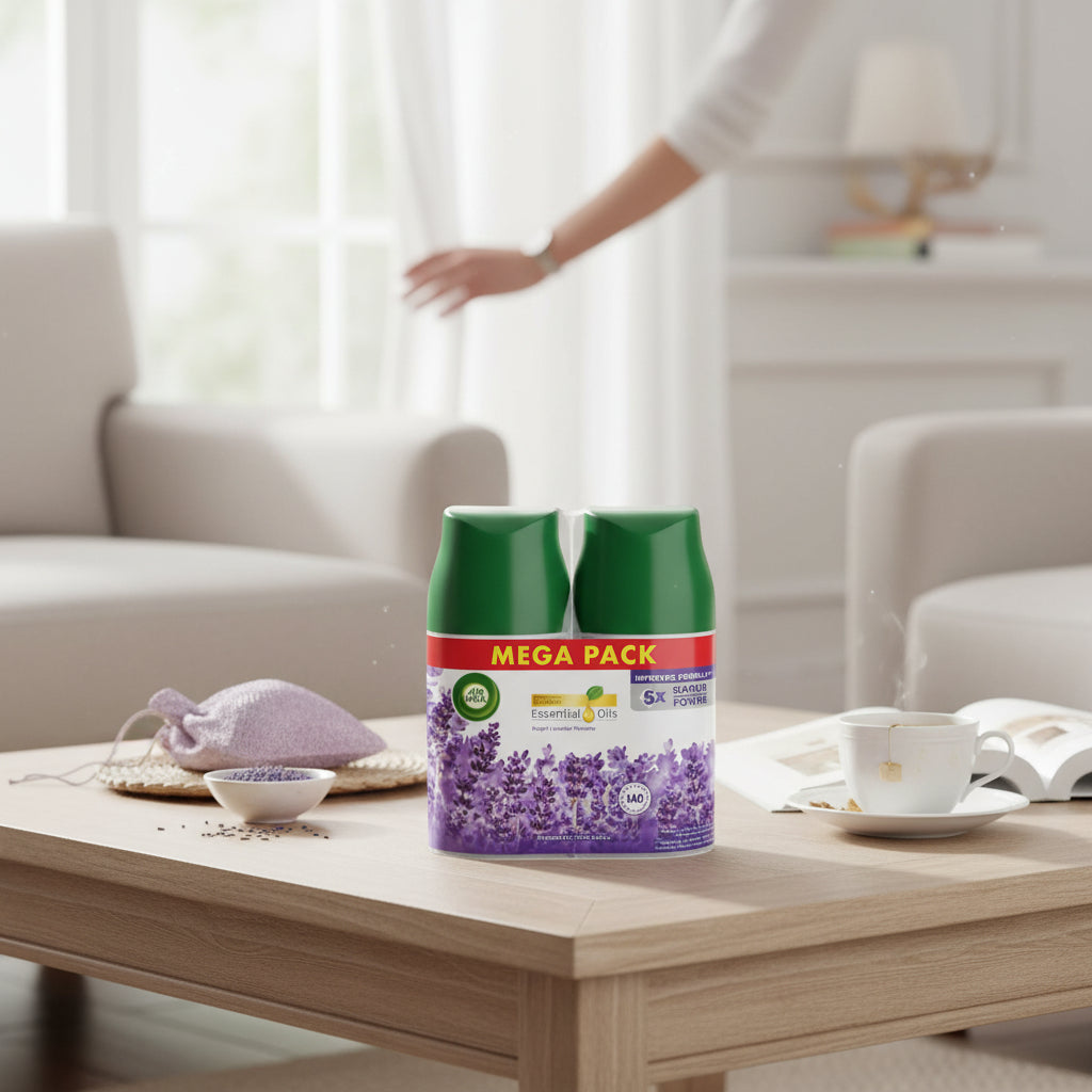 Airwick Freshmatic Refill 250ml Purple Lavender Meadow Scent Twin Pack For Automatic Air Freshener
