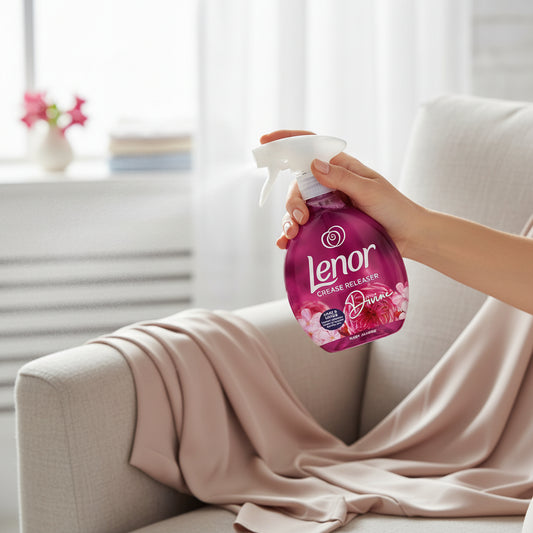 Lenor Crease Releaser 500ml Ruby Jasmine Fabric Spray For Wrinkle Free Clothing