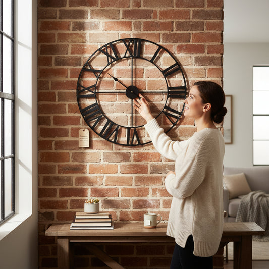 Genova Black Metal Wall Clock 60cm