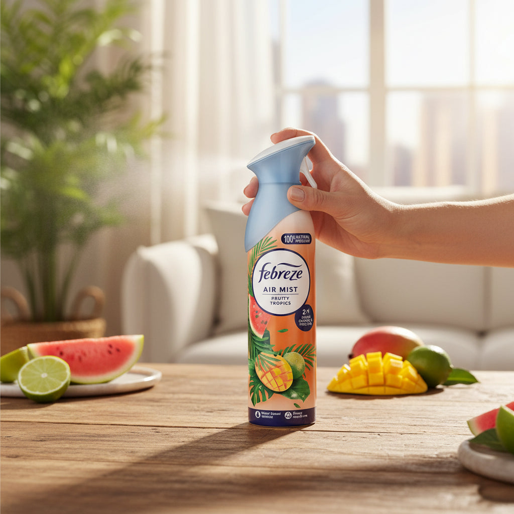 Febreze Air Spray 185ml Fruity Tropics Odor Eliminator For Home And Auto Freshening