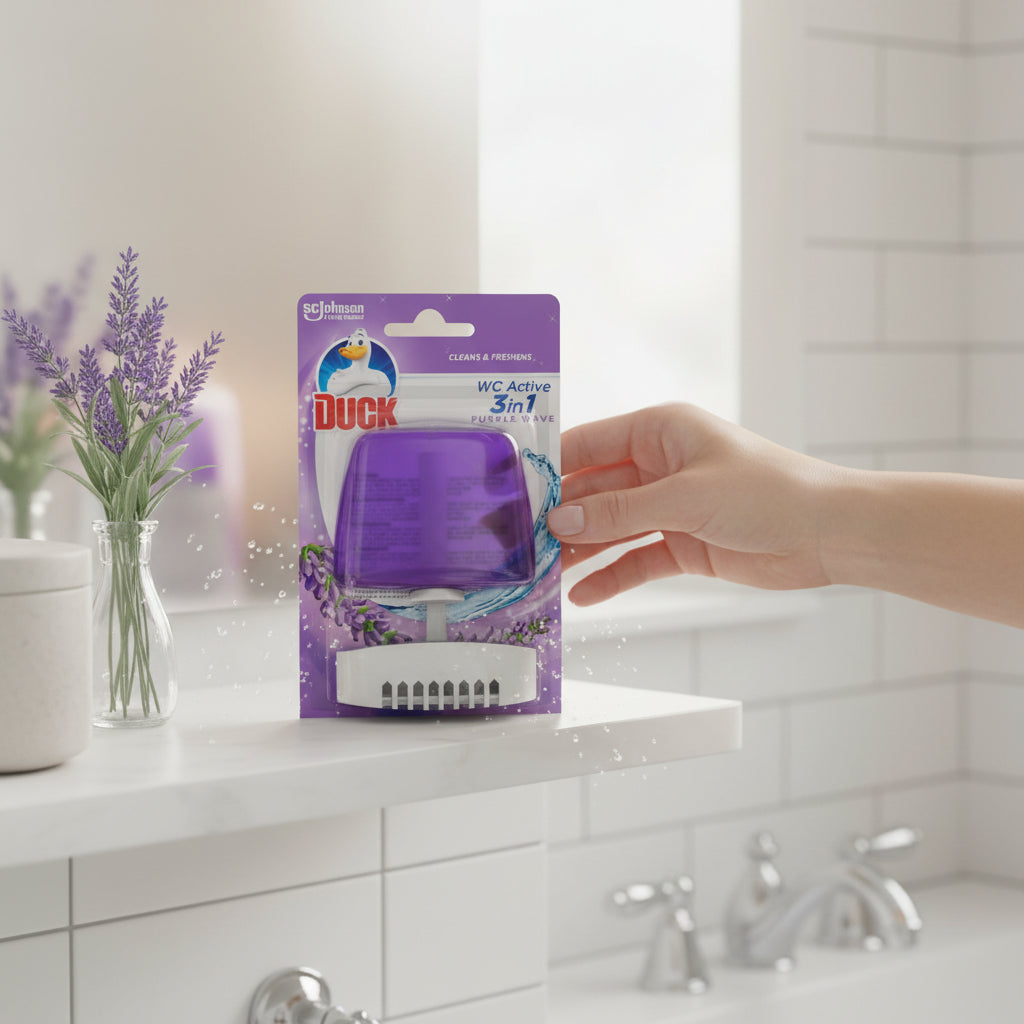 Toilet Duck Liquid Rim Block 55ml Purple Wave Fresh Scent Toilet Cleaner For Toilet Bowl Rim