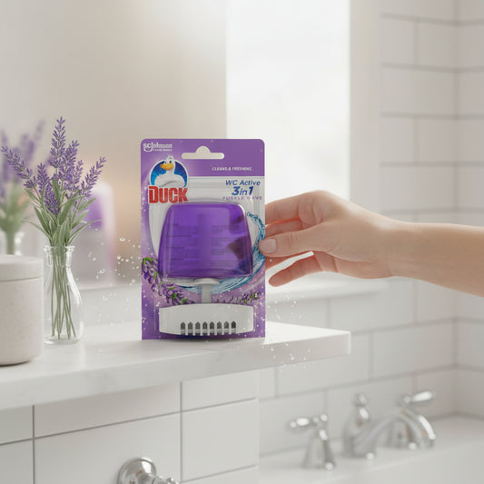 Toilet Duck Liquid Rim Block 55ml Purple Wave Fresh Scent Toilet Cleaner For Toilet Bowl Rim