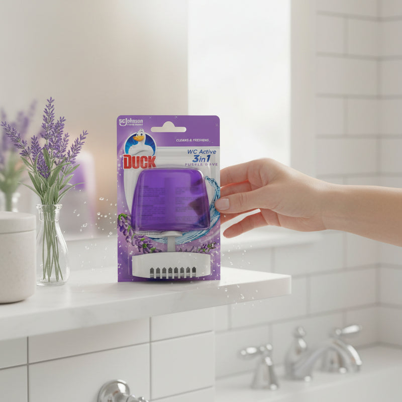 Toilet Duck Liquid Rim Block 55ml Purple Wave Fresh Scent Toilet Cleaner For Toilet Bowl Rim