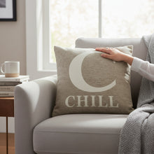 Words 'Chill' Natural Cushion H45 x D14 x W45