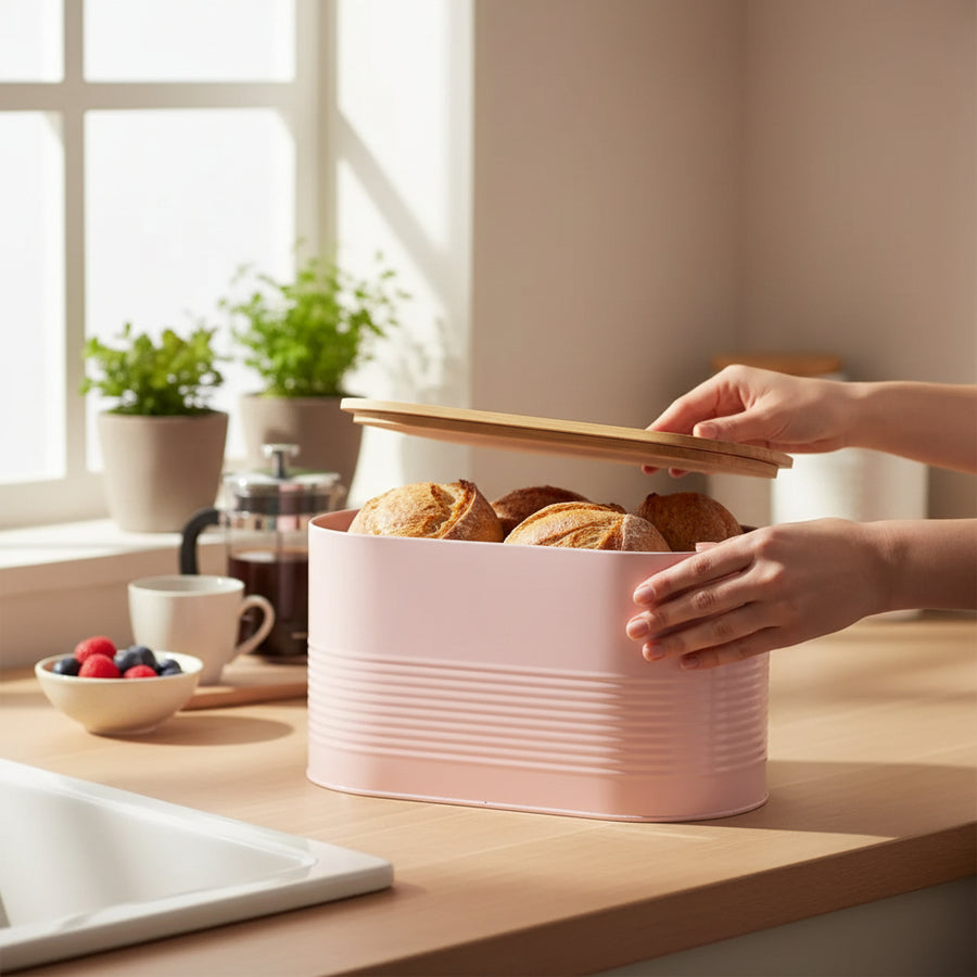 Alton Pink Modern Bread Bin H21 x D18 x W34