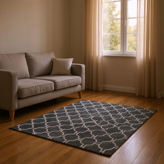 Bosie Kensington Townhouse Large Grey Hand Woven Rug w240 x d150 x h2