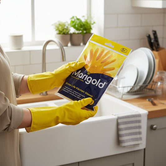 Marigold Kitchen Gloves Heat Resistant Oven Safe Non Slip Silicone Palm Grip For Cooking Baking Cleaning