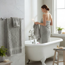 Country House Jacquard Sculpted Bath Towels Grey