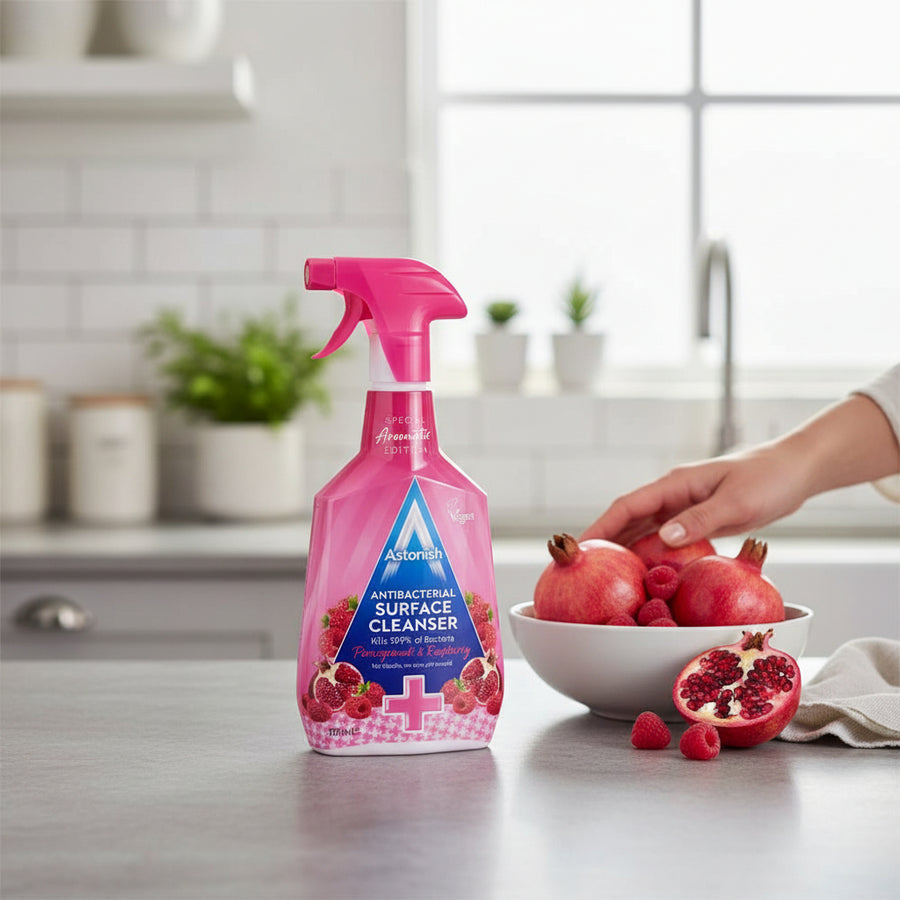 Astonish Trigger Spray 750ml Aromatic Surface Cleanser Antibac Pomegranate And Raspberry