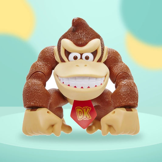 Nintendo Super Mario 6" Donkey Kong Figure on a playful mint studio display