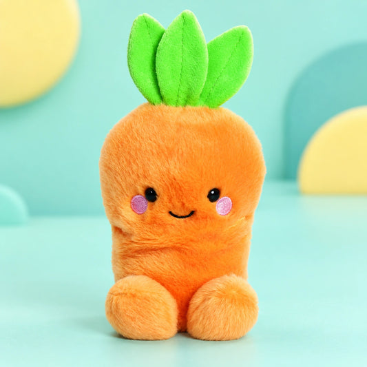 Palm Pals Cheerful Carrot 5in shown in full on a pale teal studio background