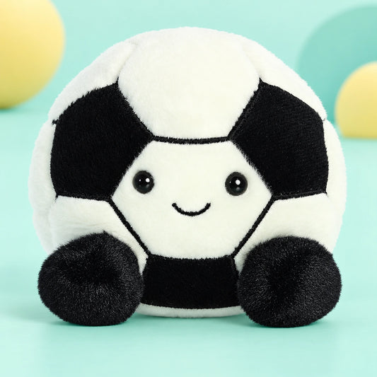 Palm Pals Striker Football 5in (Jun) shown in full on a pale teal studio background