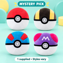 Pokemon - 5in Poke Ball Plush Assortment shown in full on a pale teal studio background