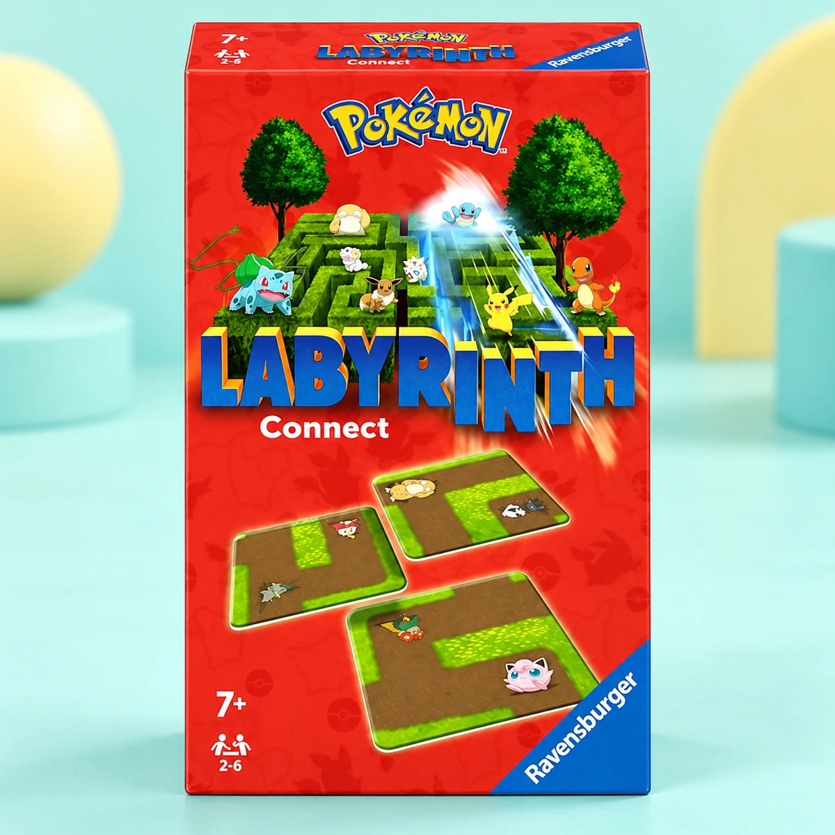Pokemon Labyrinth Connect Card Game shown in full on a pale teal studio background
