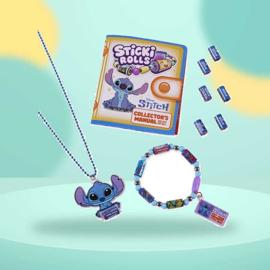 Sticki Rolls Disney Stitch Pendant Pack on a playful mint studio display